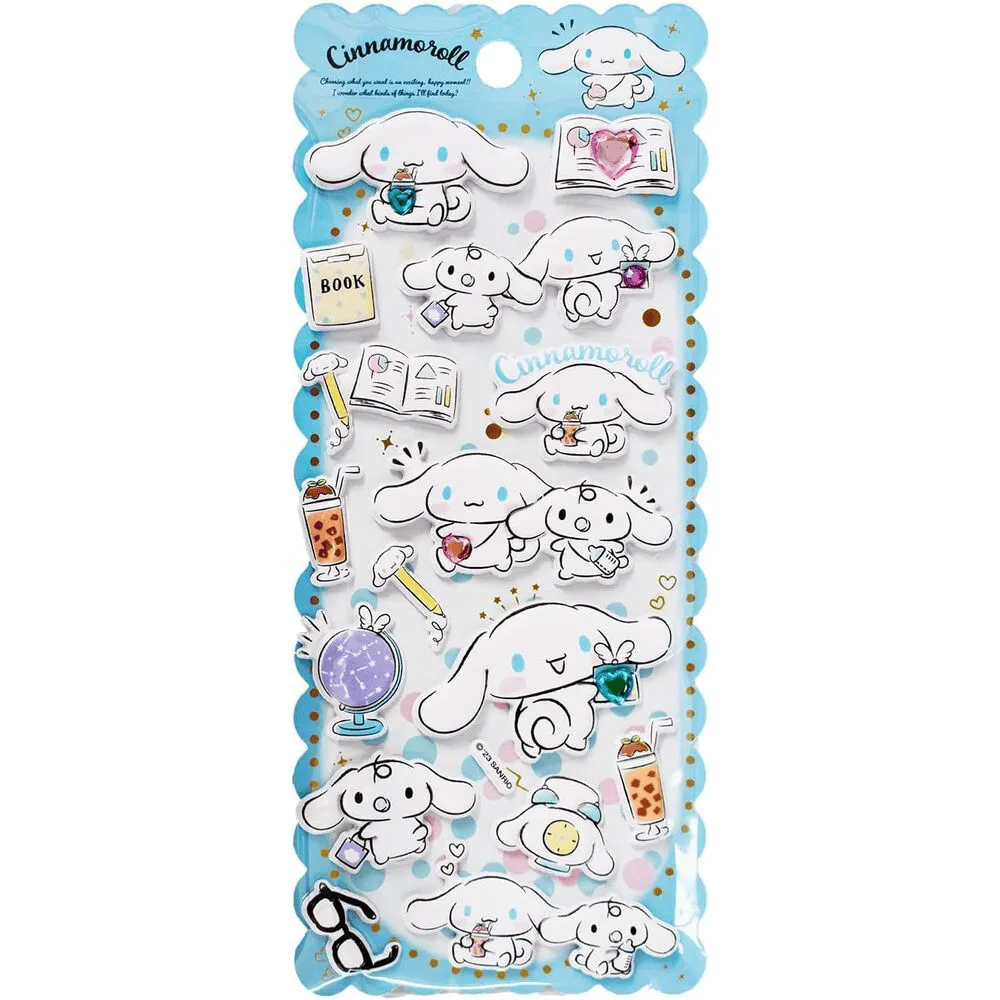 Hello Kitty Cinamoroll assorted Embossed stickers - 1 Unidade Aleatória